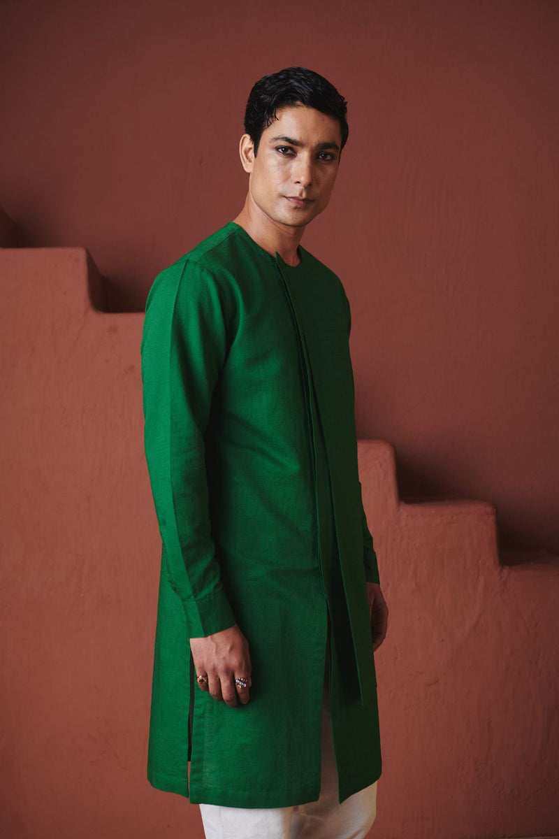 Panna Linen Multi-Panelled Kurta Set