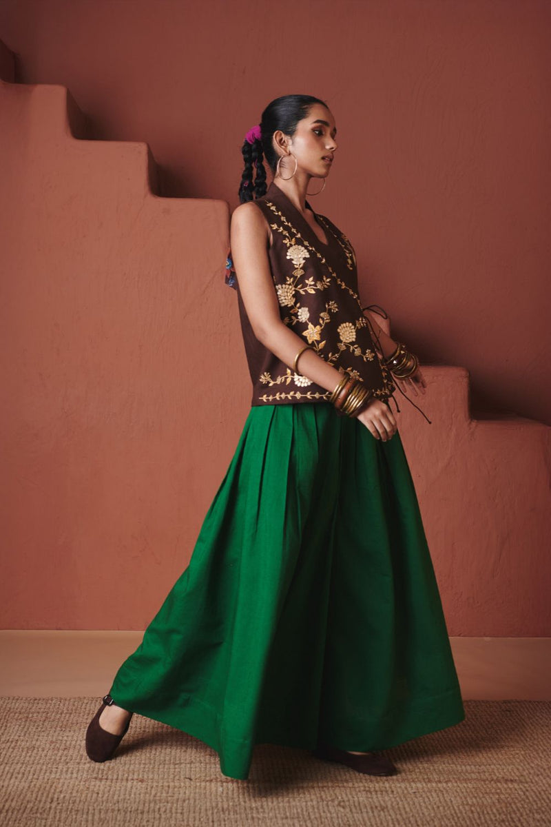 Panna Linen Multi-Pleated Pants