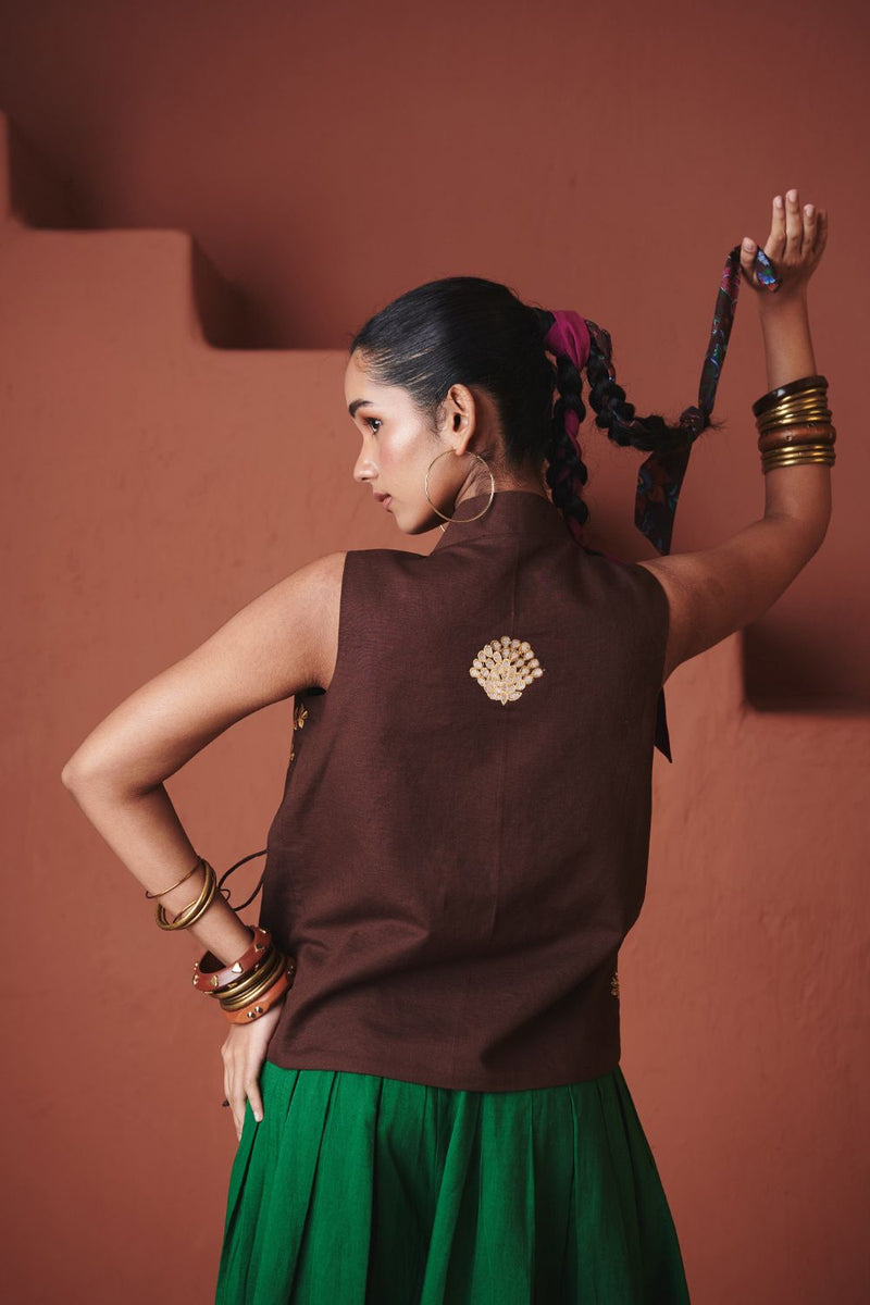 Panna Linen Multi-Pleated Pants