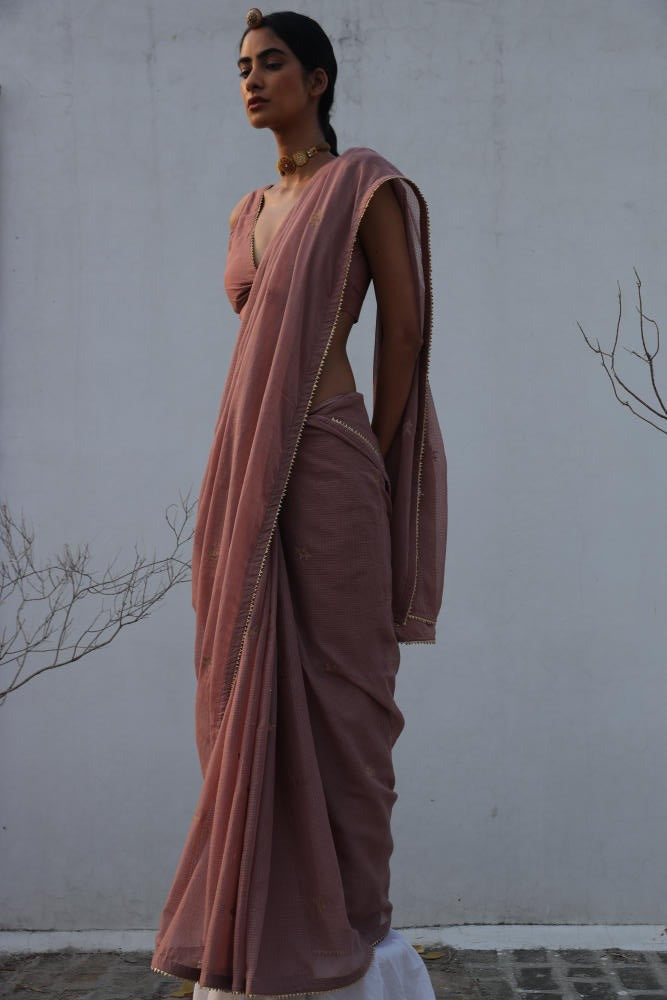 Paasbaan sari Saree by Khara Kapas in pink for women in Singapore