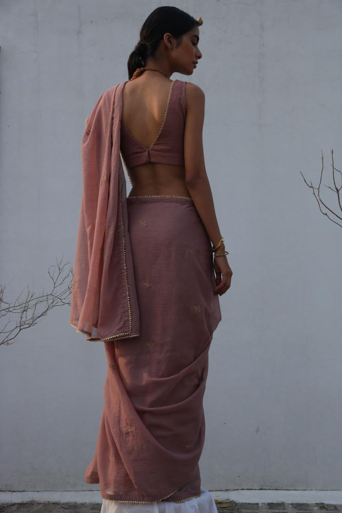 Paasbaan sari Saree by Khara Kapas in pink for women in Singapore