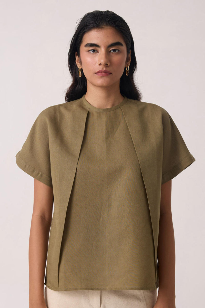 Pam Olive Top cotton by The Summer House for women in Singapore