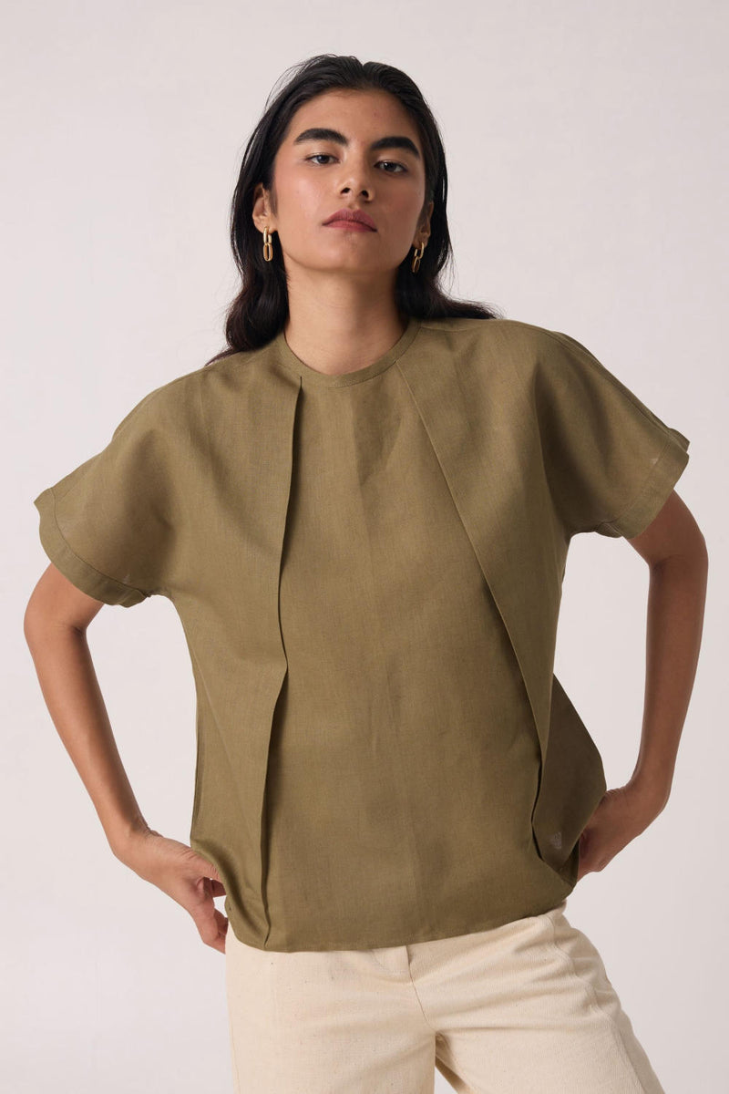 Pam Olive Top cotton by The Summer House for women in Singapore