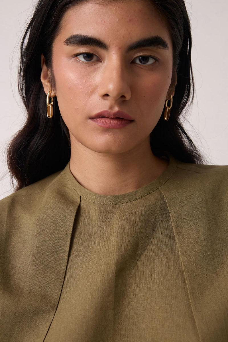 Pam Olive Top cotton by The Summer House for women in Singapore