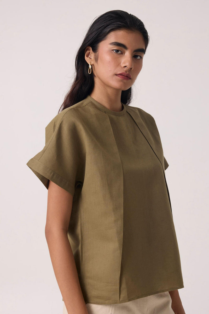 Pam Olive Top cotton by The Summer House for women in Singapore