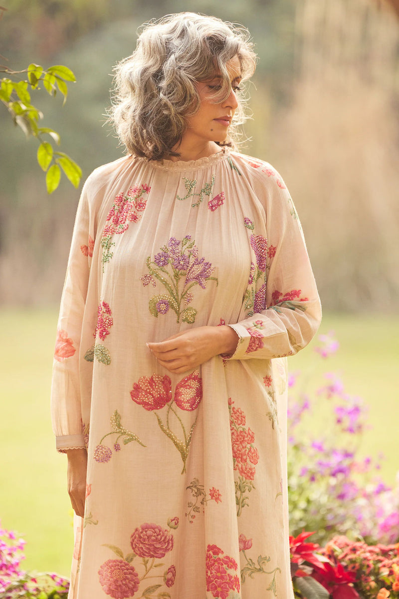 Ursula Kurta Set chanderi by Paulmi & Harsh in pink for women in Singapore