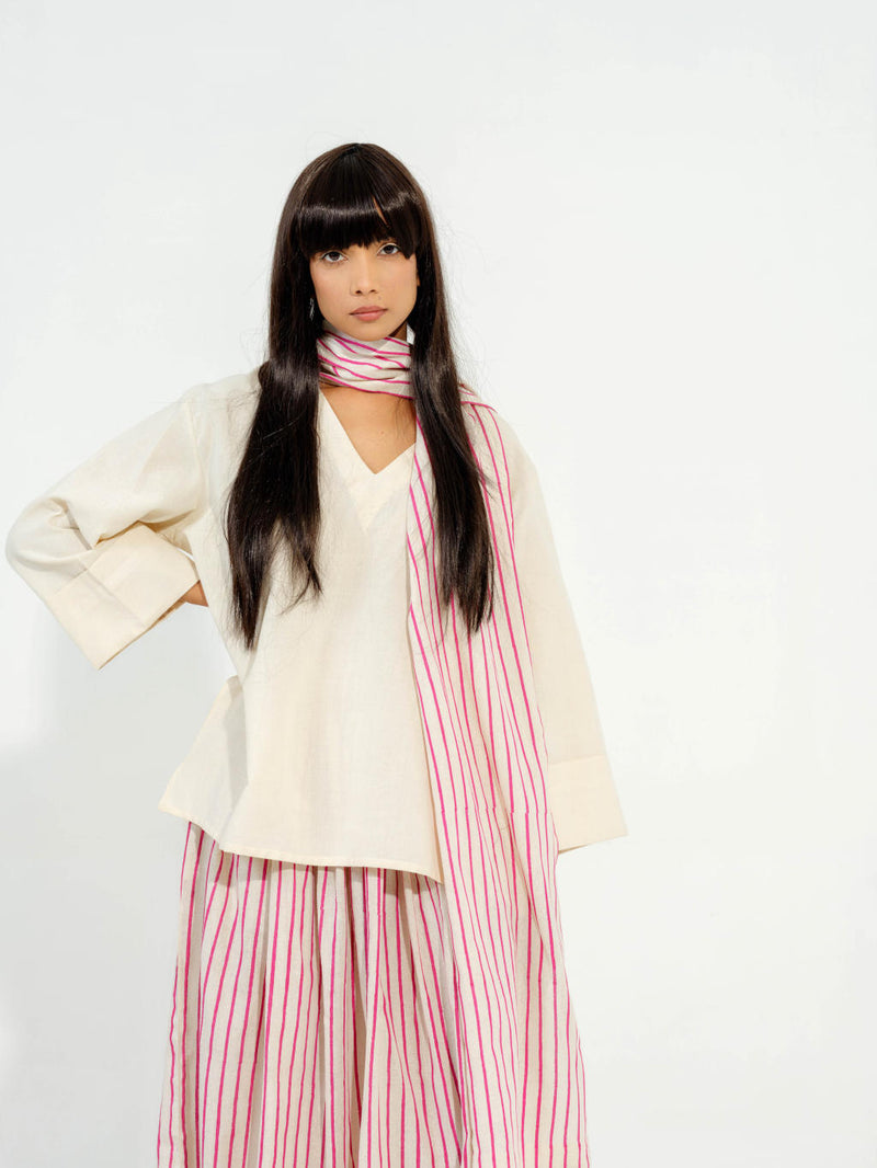 Pepper Top cotton matty tops and shirts by Stoique in natural, pink for women in Singapore