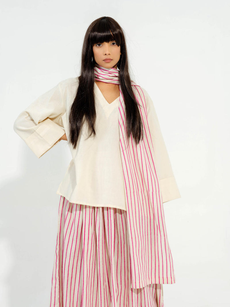 Pepper Top cotton matty tops and shirts by Stoique in natural, pink for women in Singapore