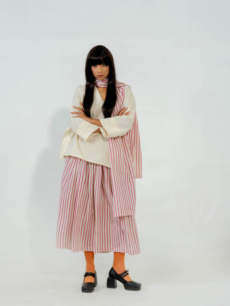 Pepper Top cotton matty tops and shirts by Stoique in natural, pink for women in Singapore