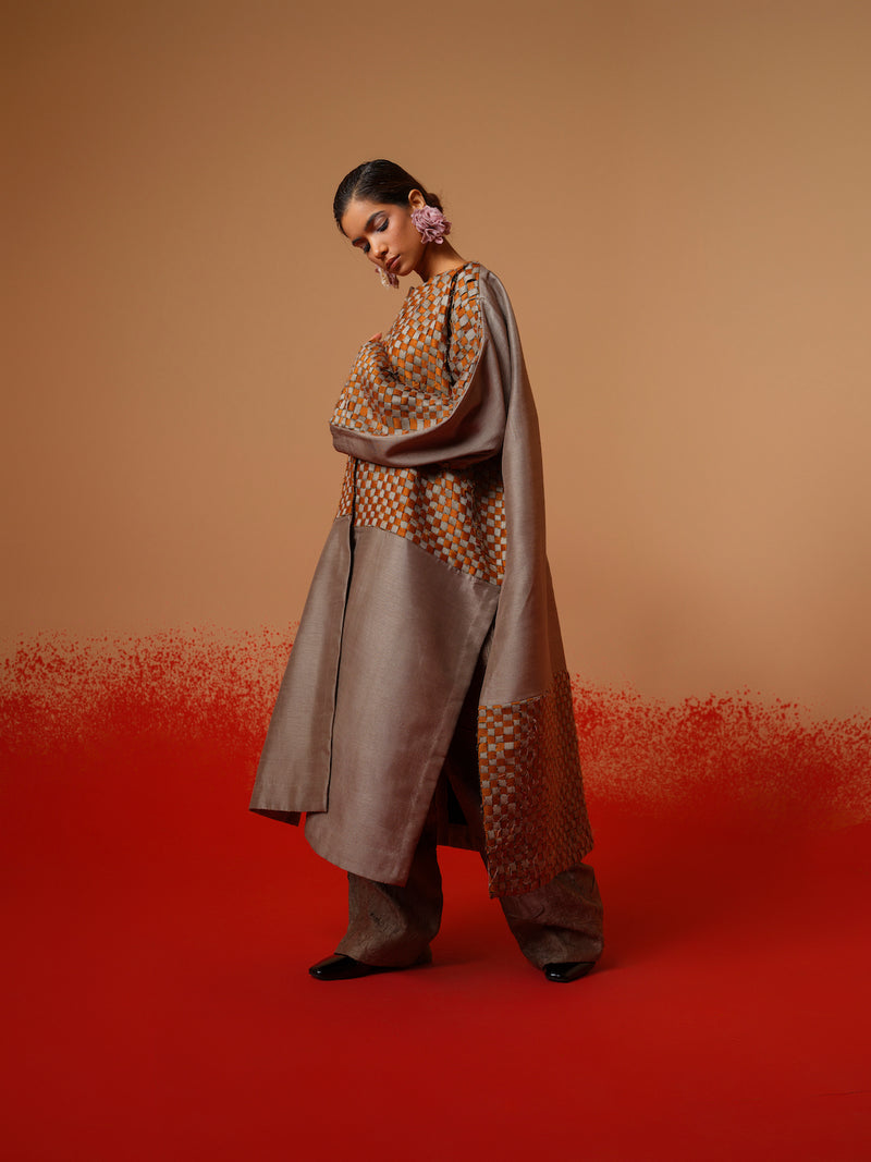 Petal Pants-Grey mysore silk pants/trousers by Stoique in grey for women in Singapore