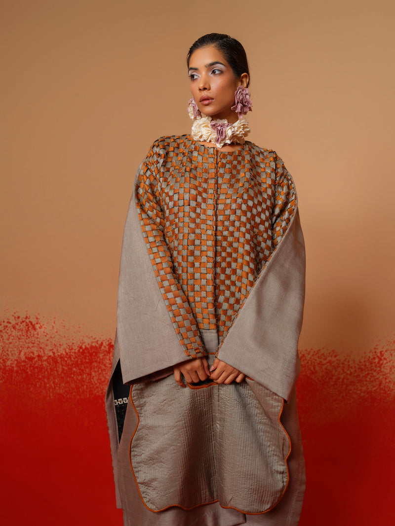 Petal Pants-Grey mysore silk pants/trousers by Stoique in grey for women in Singapore