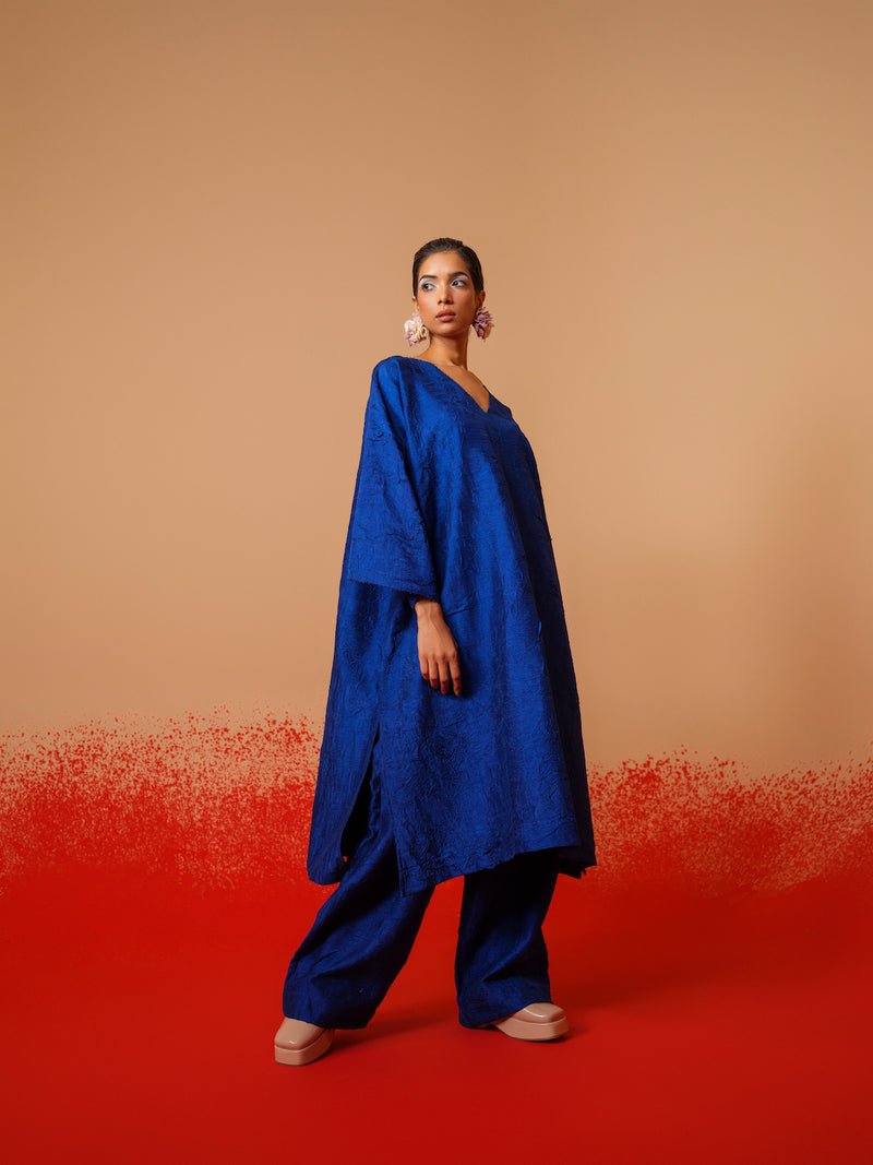 Petal Pants-Electric Blue mysore silk pants/trousers by Stoique in electric blue for women in Singapore