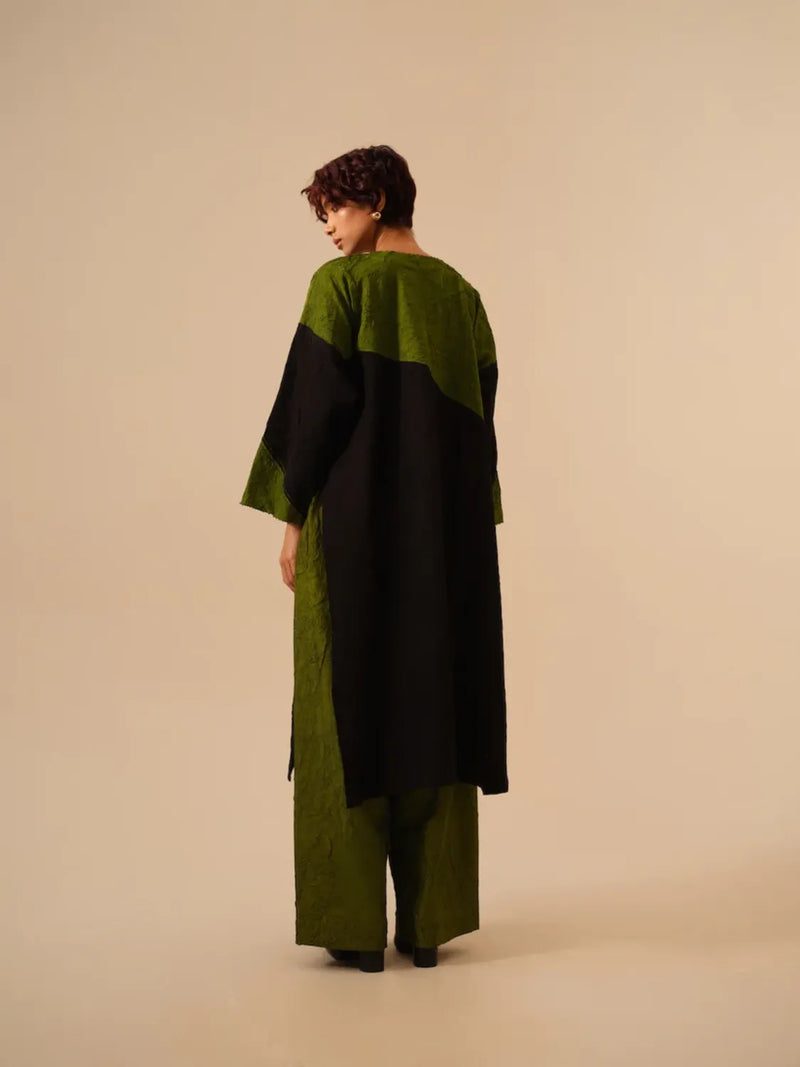 Petal Pants-Jade Green crushed silk pants/trousers by Stoique in green for women in Singapore