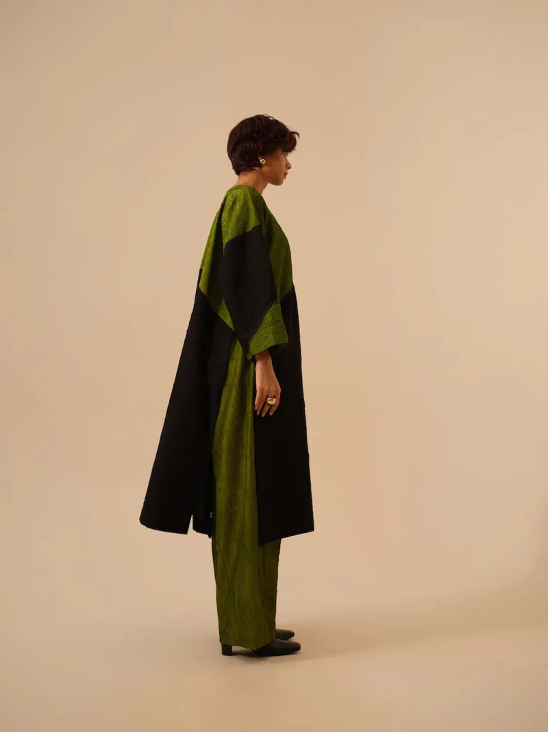 Petal Pants-Jade Green crushed silk pants/trousers by Stoique in green for women in Singapore