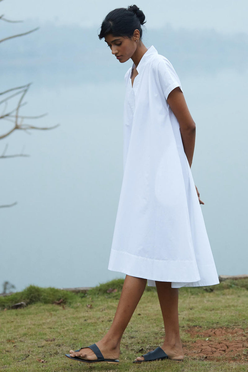 Pina Dress poplin by The Summer House in white color for women in Singapore