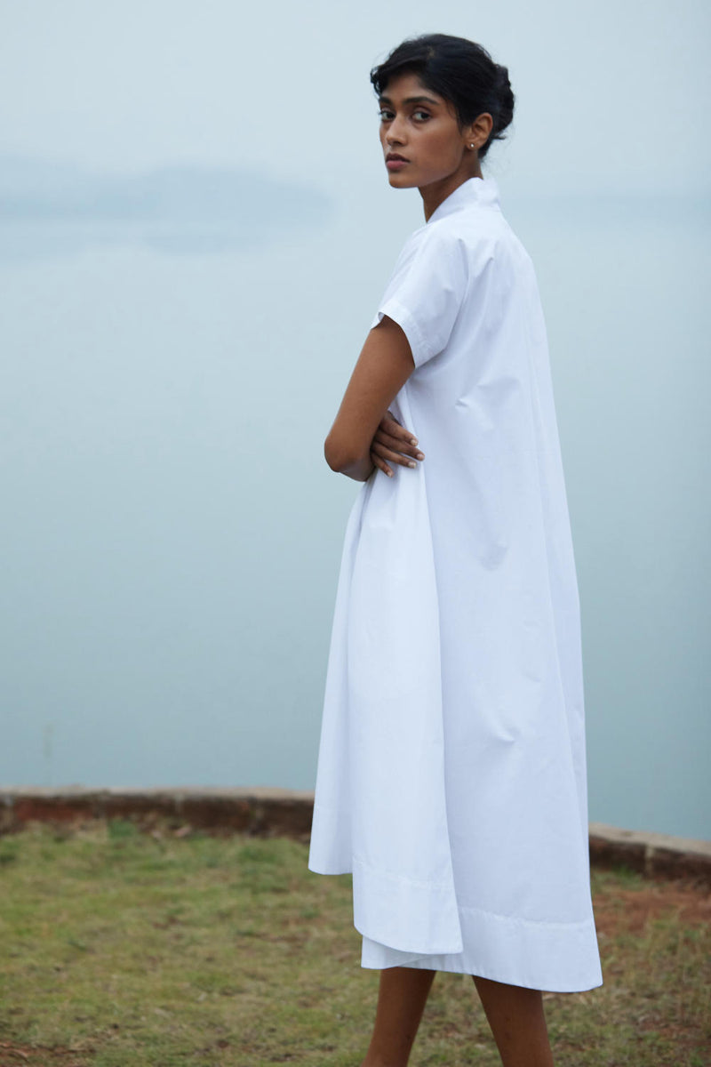 Pina Dress poplin by The Summer House in white color for women in Singapore