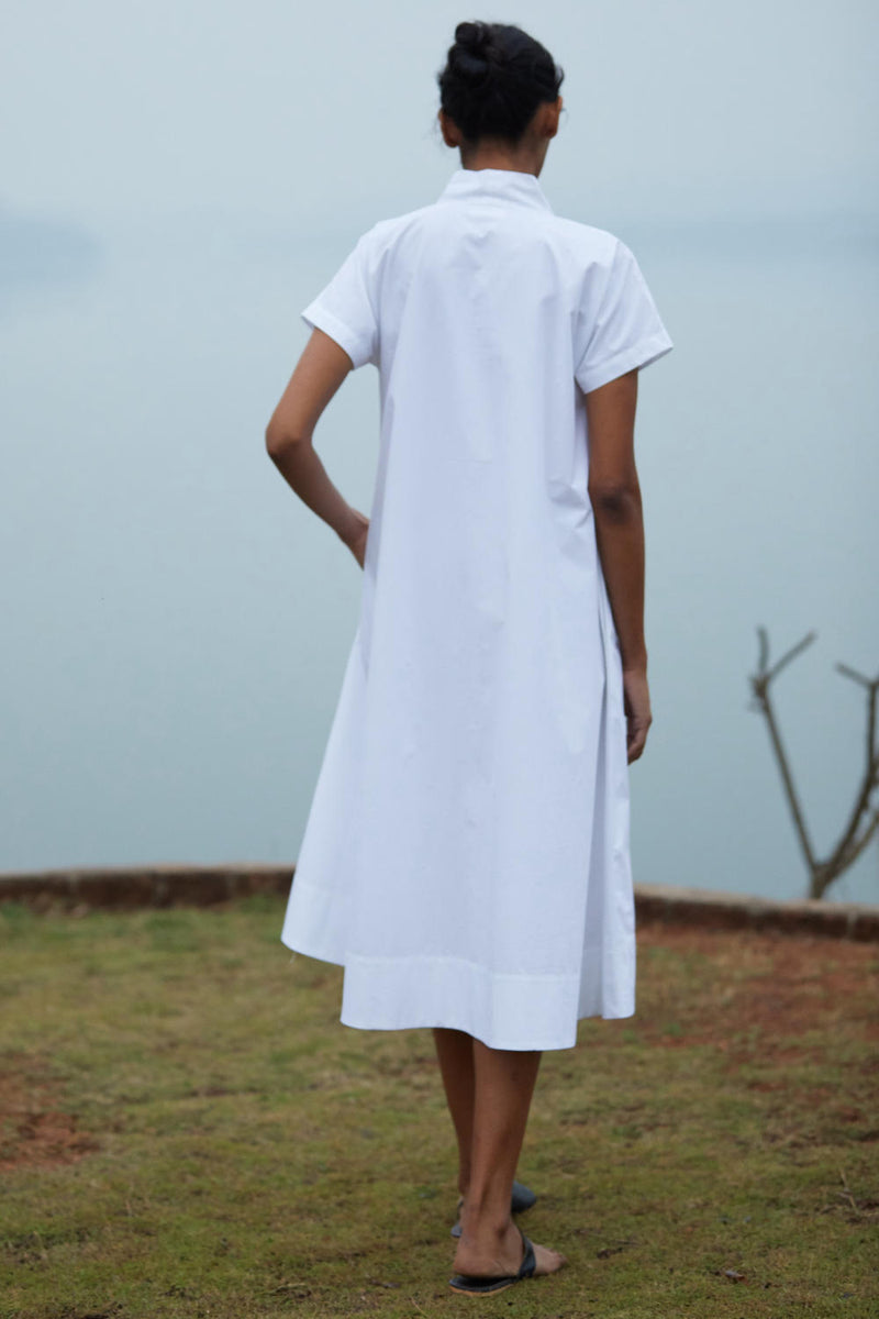 Pina Dress poplin by The Summer House in white color for women in Singapore