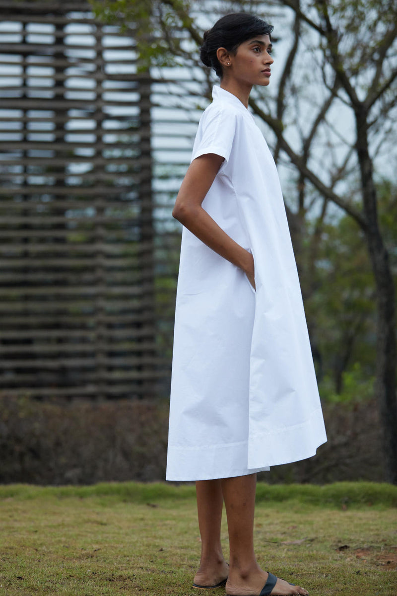 Pina Dress poplin by The Summer House in white color for women in Singapore
