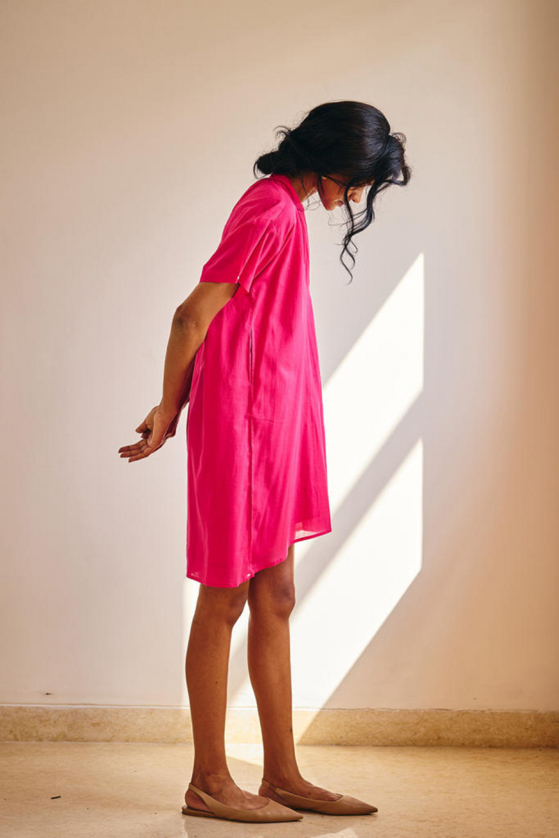 Pink Passion Midi cotton by Khara Kapas in pink for women in Singapore