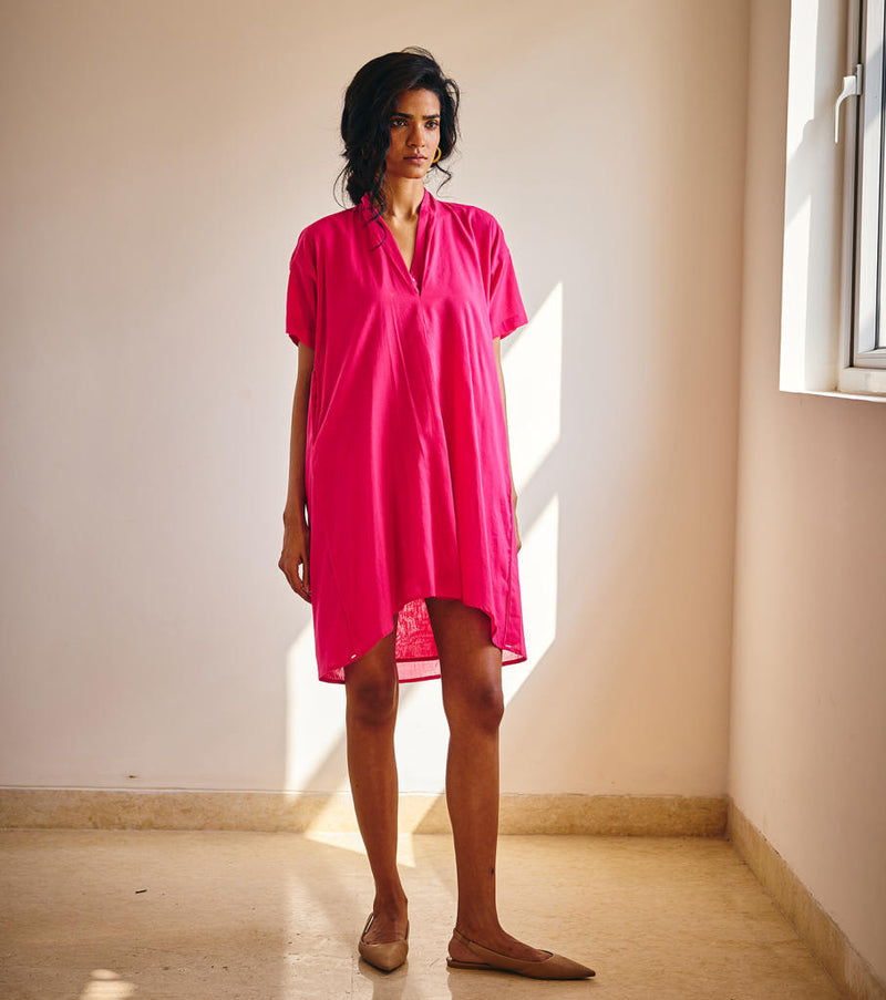 Pink Passion Midi cotton by Khara Kapas in pink for women in Singapore