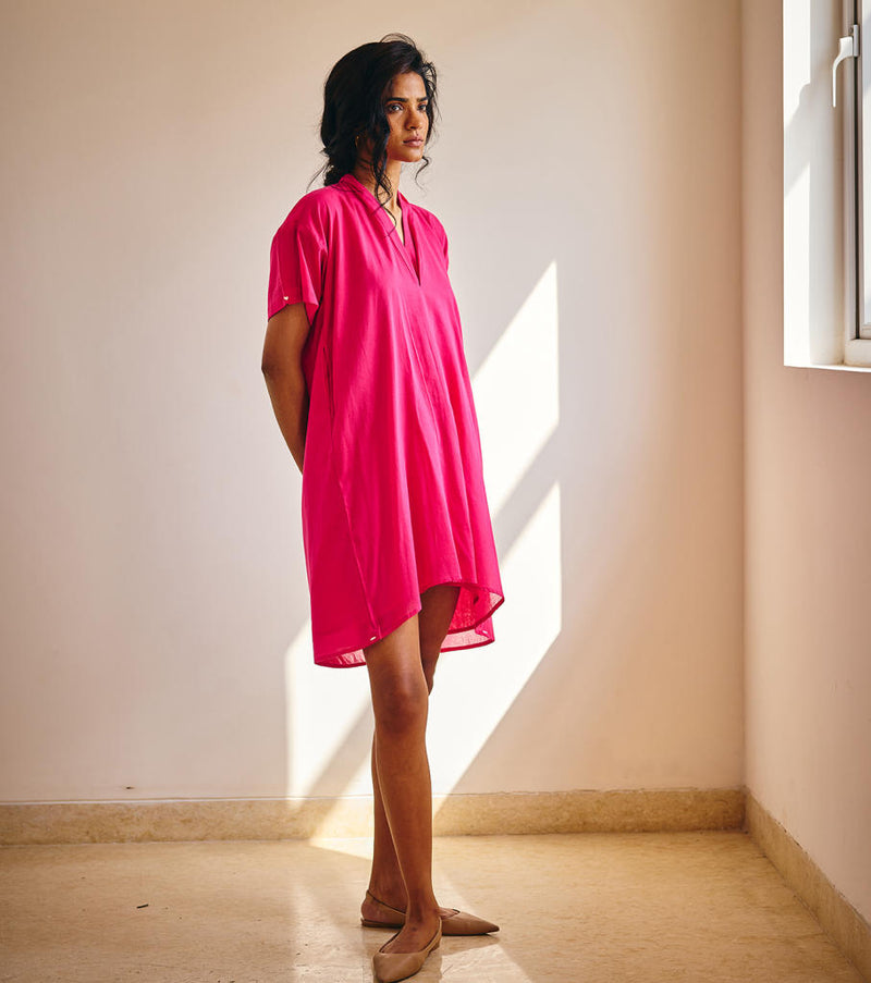 Pink Passion Midi cotton by Khara Kapas in pink for women in Singapore