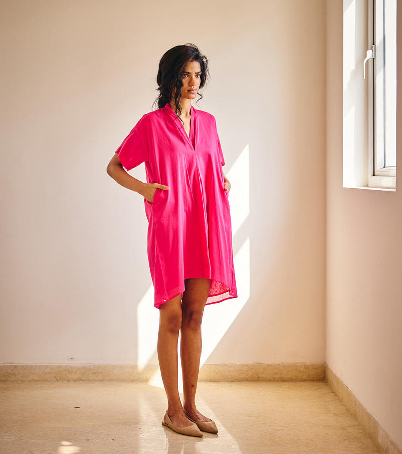 Pink Passion Midi cotton by Khara Kapas in pink for women in Singapore