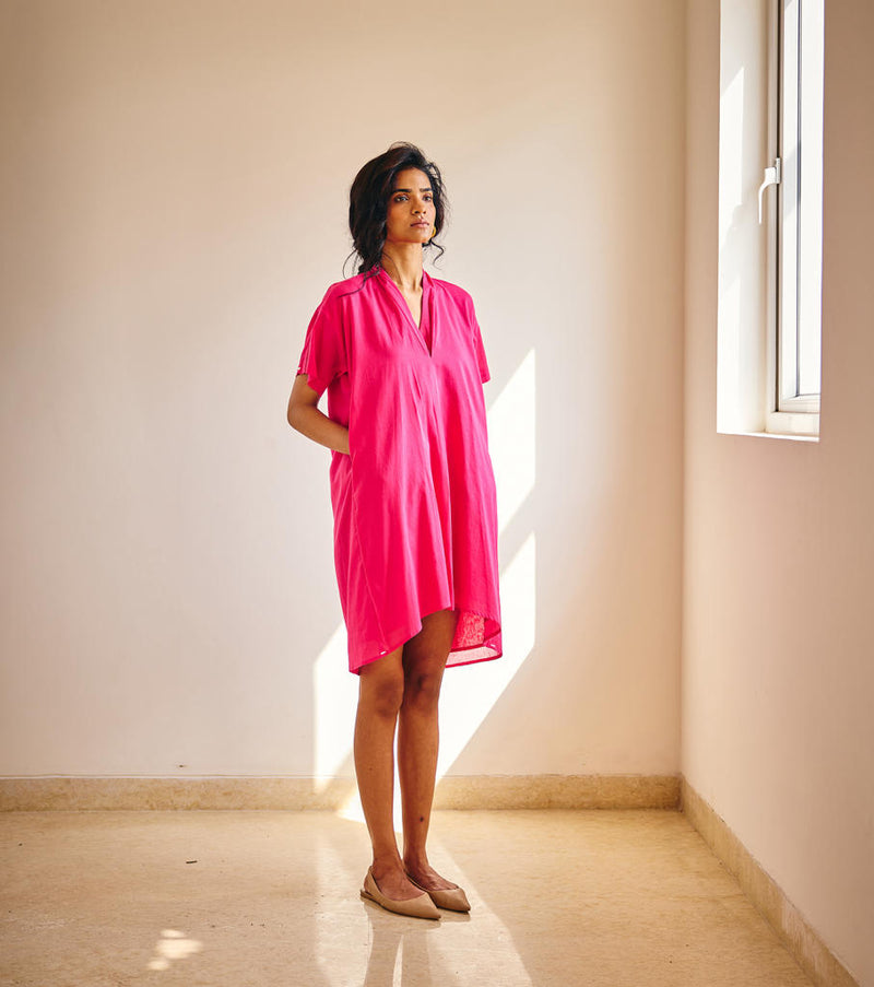 Pink Passion Midi cotton by Khara Kapas in pink for women in Singapore