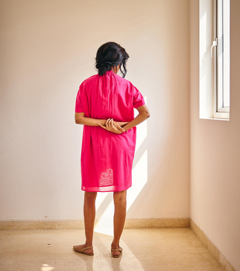 Pink Passion Midi cotton by Khara Kapas in pink for women in Singapore