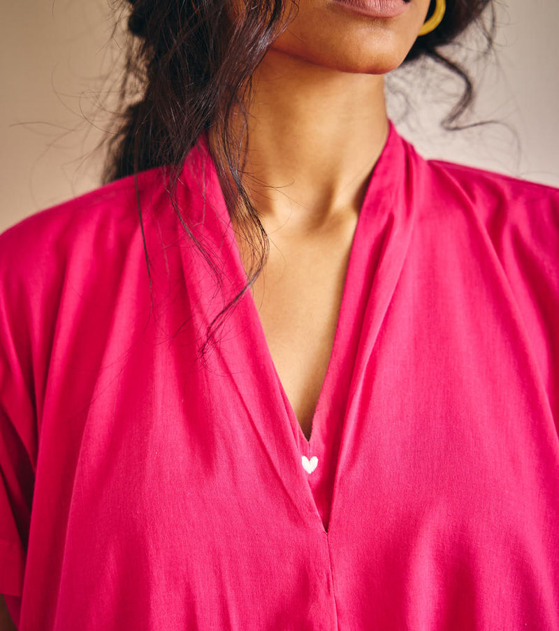 Pink Passion Midi cotton by Khara Kapas in pink for women in Singapore