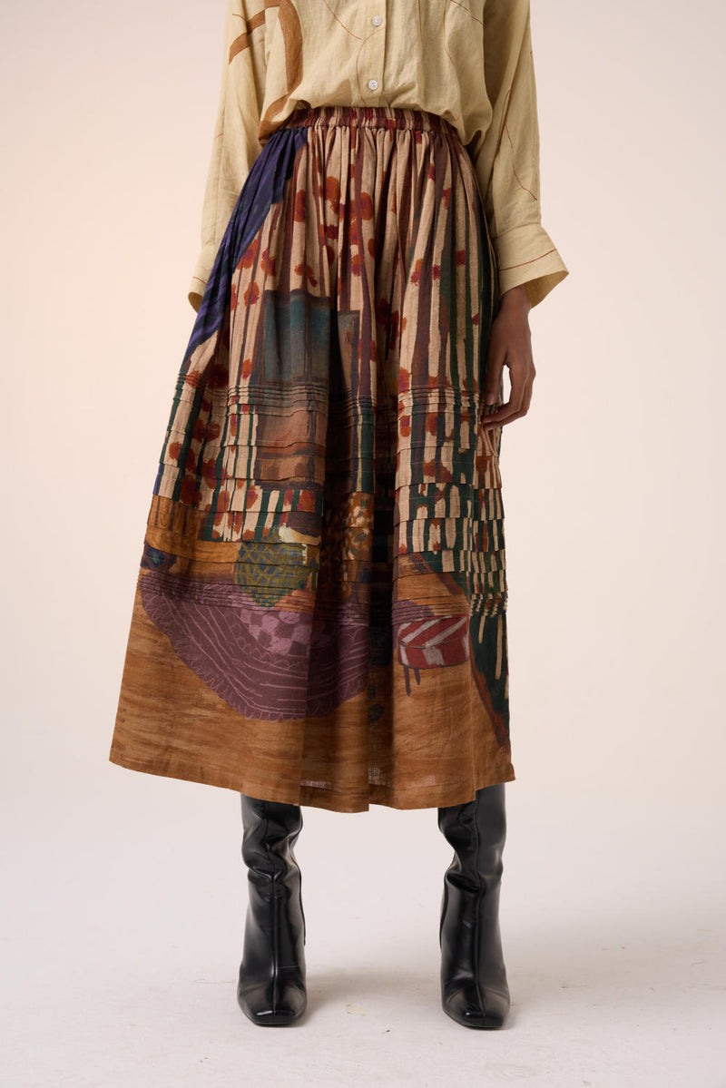 PINTUCK SKIRT-HOME ALONE cotton by CORD for women in Singapore