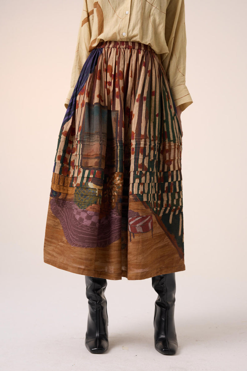 PINTUCK SKIRT-HOME ALONE cotton by CORD for women in Singapore