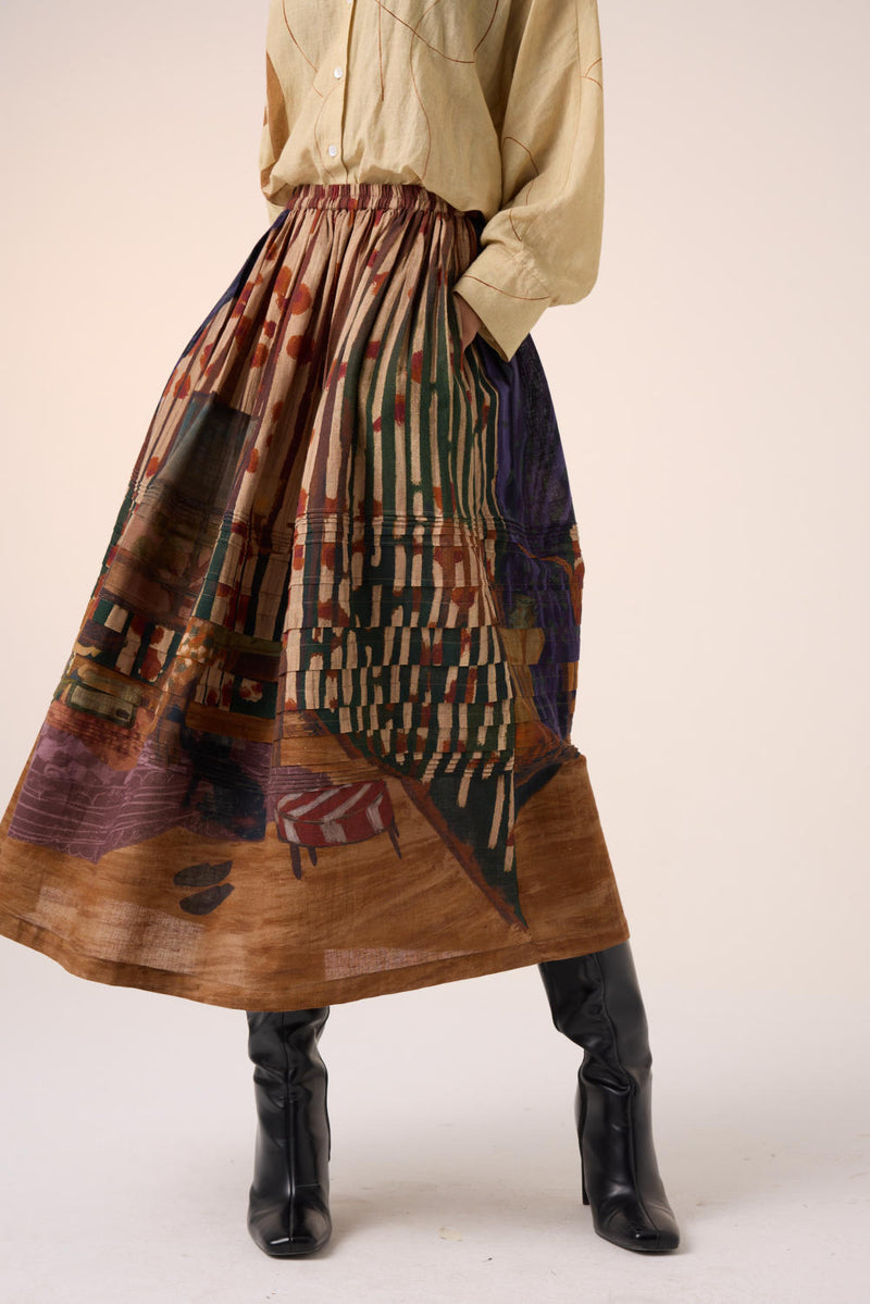 PINTUCK SKIRT-HOME ALONE cotton by CORD for women in Singapore