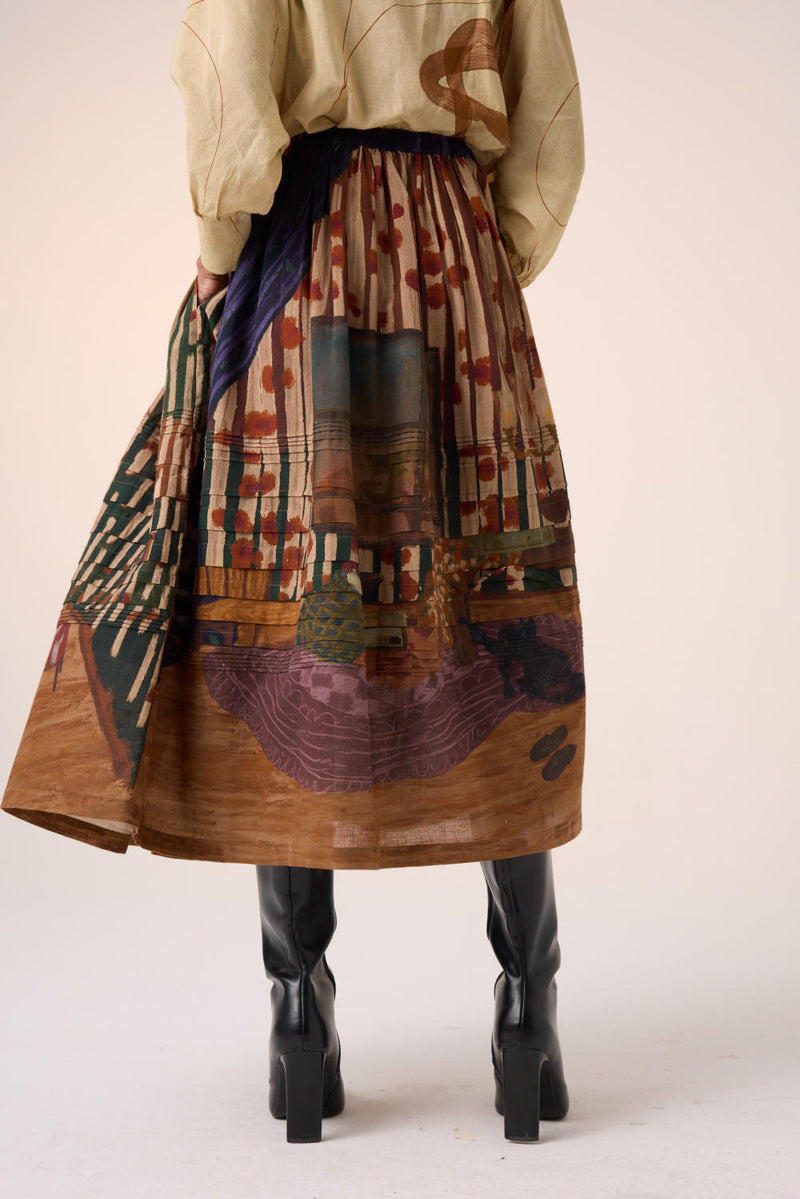 PINTUCK SKIRT-HOME ALONE cotton by CORD for women in Singapore