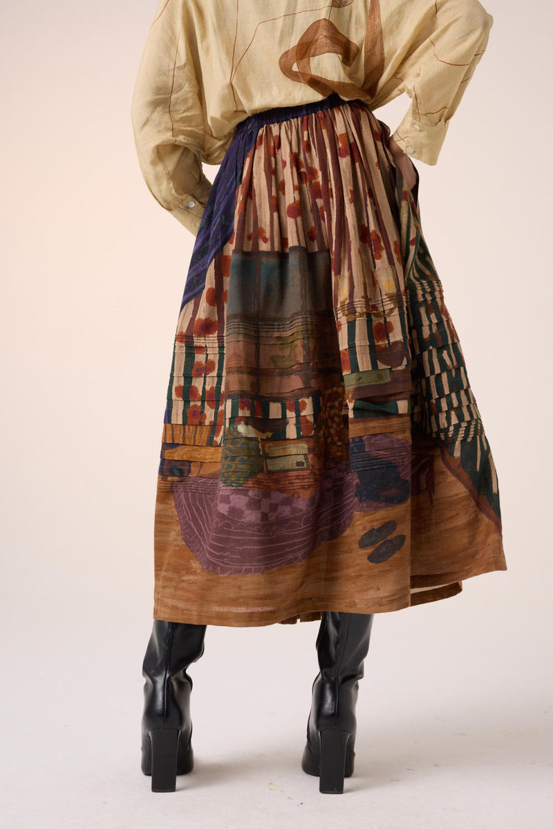 PINTUCK SKIRT-HOME ALONE cotton by CORD for women in Singapore