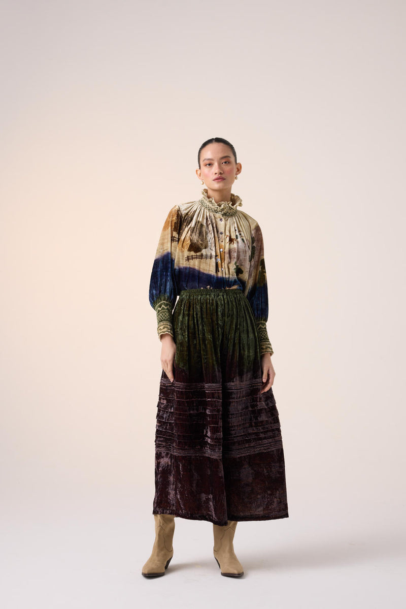 PINTUCK SKIRT -PURPLE VILLAGE by CORD for women in Singapore
