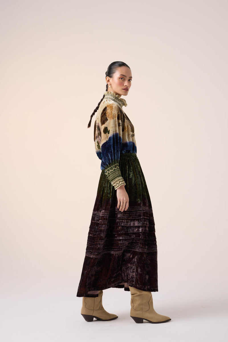 PINTUCK SKIRT -PURPLE VILLAGE by CORD for women in Singapore