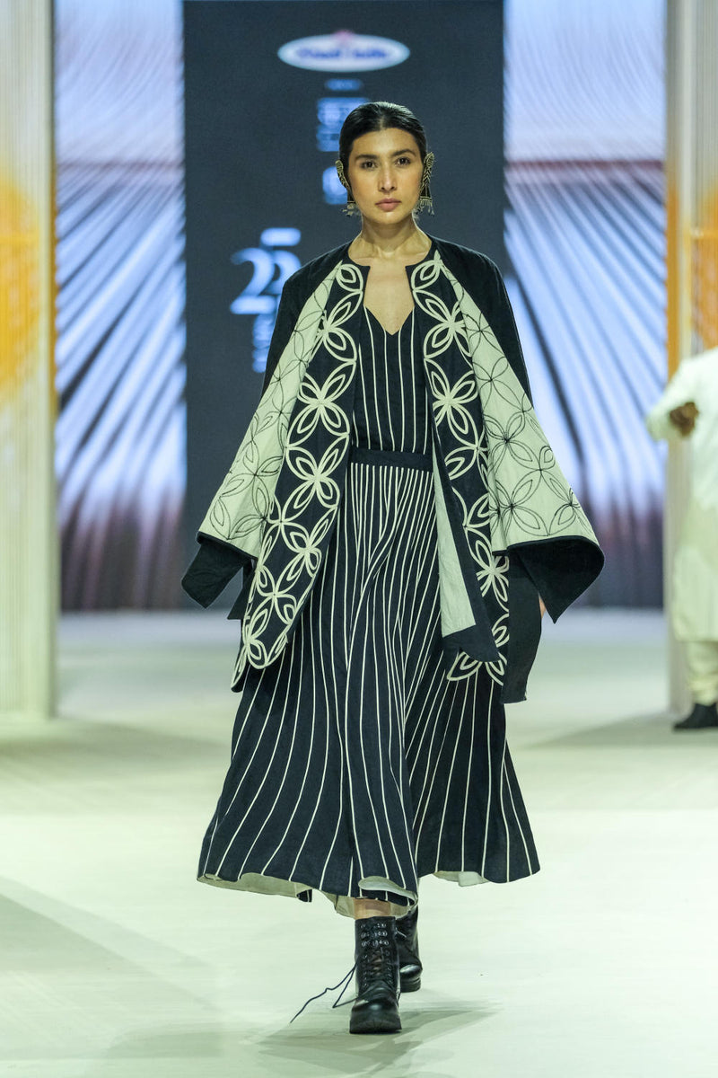 Cord Skirt cotton by Ka-Sha in black color for women in Singapore