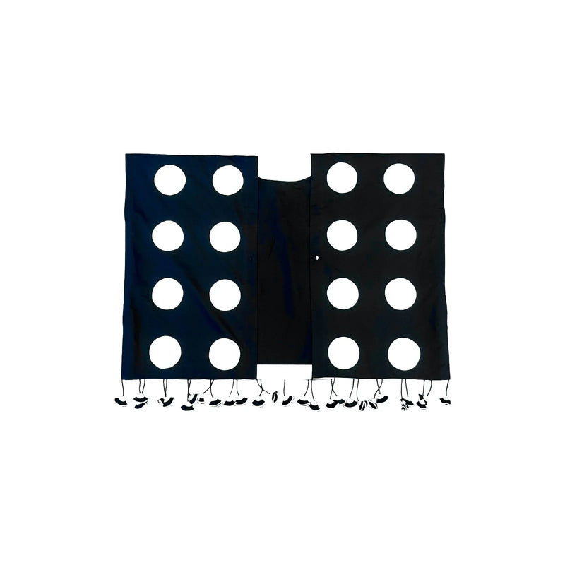 Polka Overlay-Black and White cotton jacket/overlay by Ka-Sha in black for women in Singapore