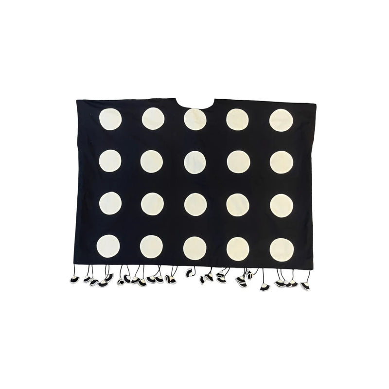 Polka Overlay-Black and White cotton jacket/overlay by Ka-Sha in black for women in Singapore