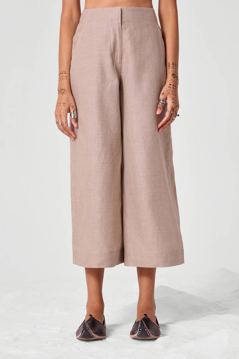 Pomelo Beige Linen Pants