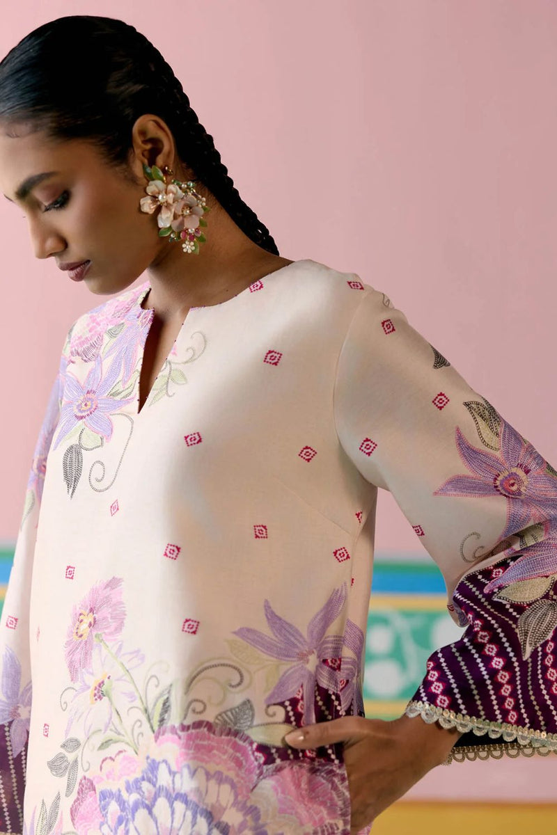 Purple Ikkat Kurta Set chanderi Buy Purple Ikkat Kurta Set from C&W | Light Kurta Sets for Women by Label Mogra in purple color for women in Singapore