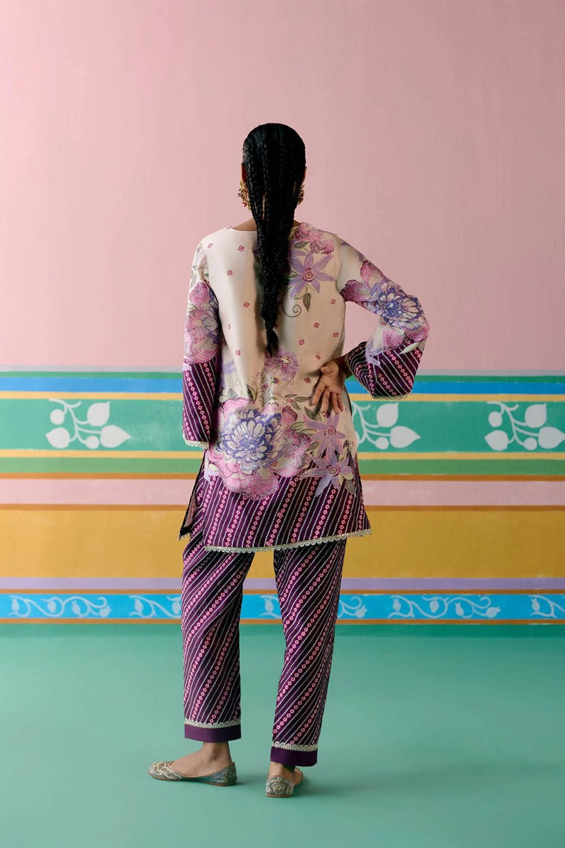 Purple Ikkat Kurta Set chanderi Buy Purple Ikkat Kurta Set from C&W | Light Kurta Sets for Women by Label Mogra in purple color for women in Singapore