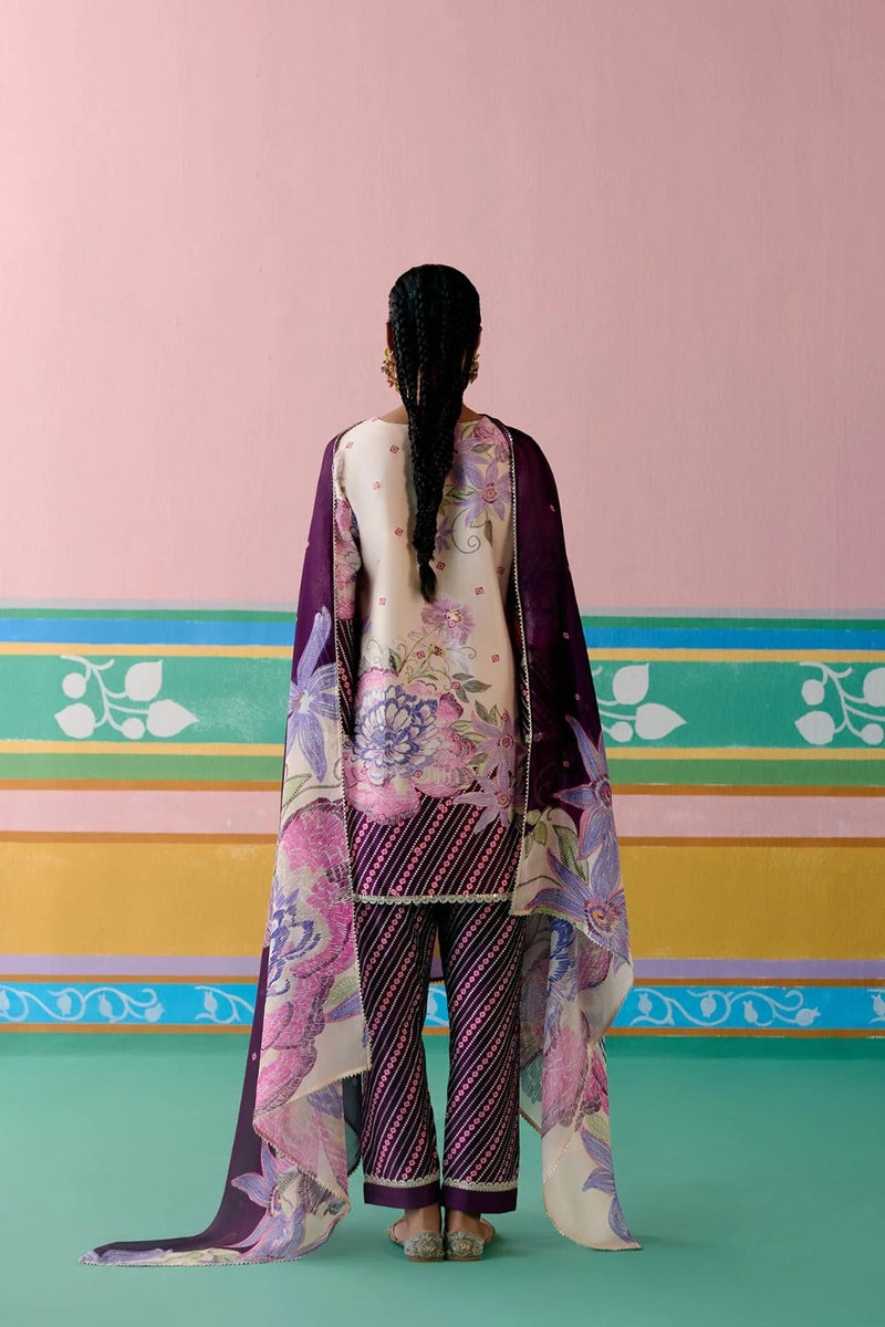 Purple Ikkat Kurta Set chanderi Buy Purple Ikkat Kurta Set from C&W | Light Kurta Sets for Women by Label Mogra in purple color for women in Singapore