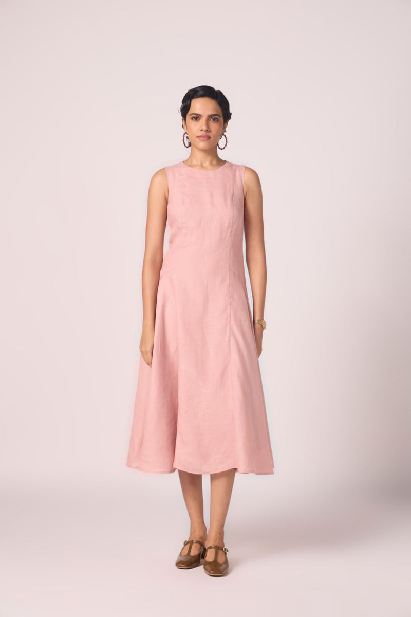Pyxis Rose Linen Midi Dress linen by The Summer House for women in Singapore