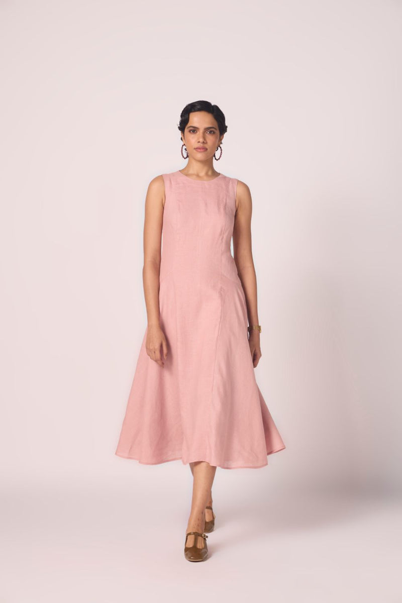 Pyxis Rose Linen Midi Dress linen by The Summer House for women in Singapore