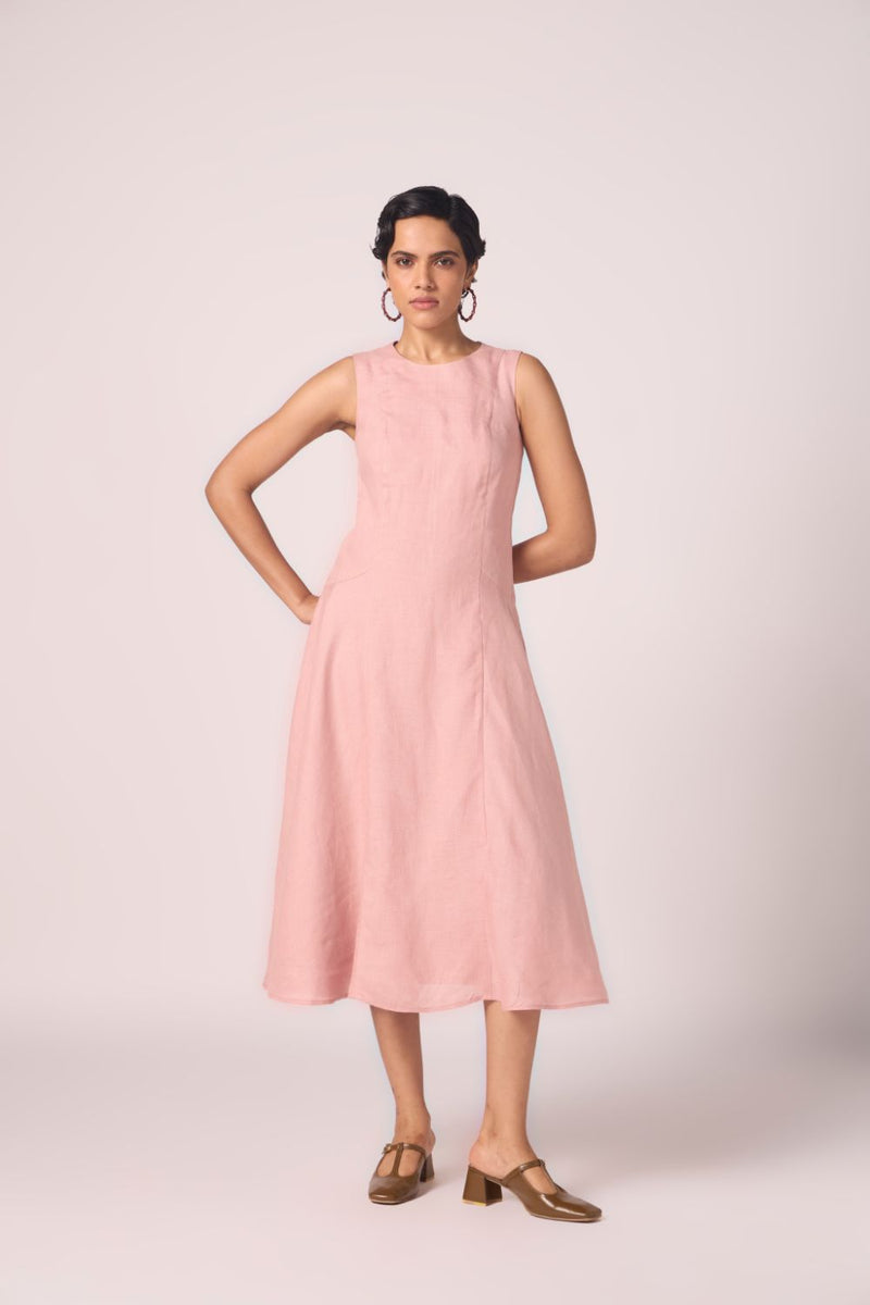 Pyxis Rose Linen Midi Dress linen by The Summer House for women in Singapore