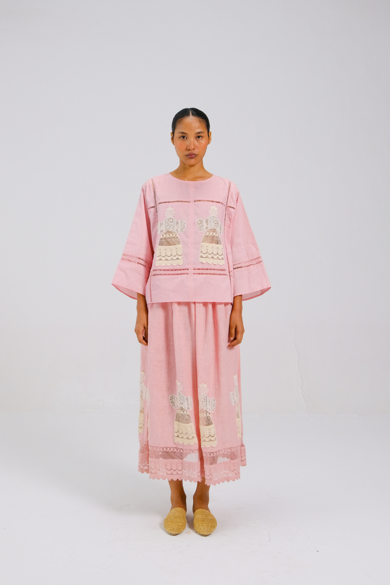 QUAD SET (QUAD TOP+ CLAIRE SKIRT) - DOLL ROSE APPL by CORD for women in Singapore
