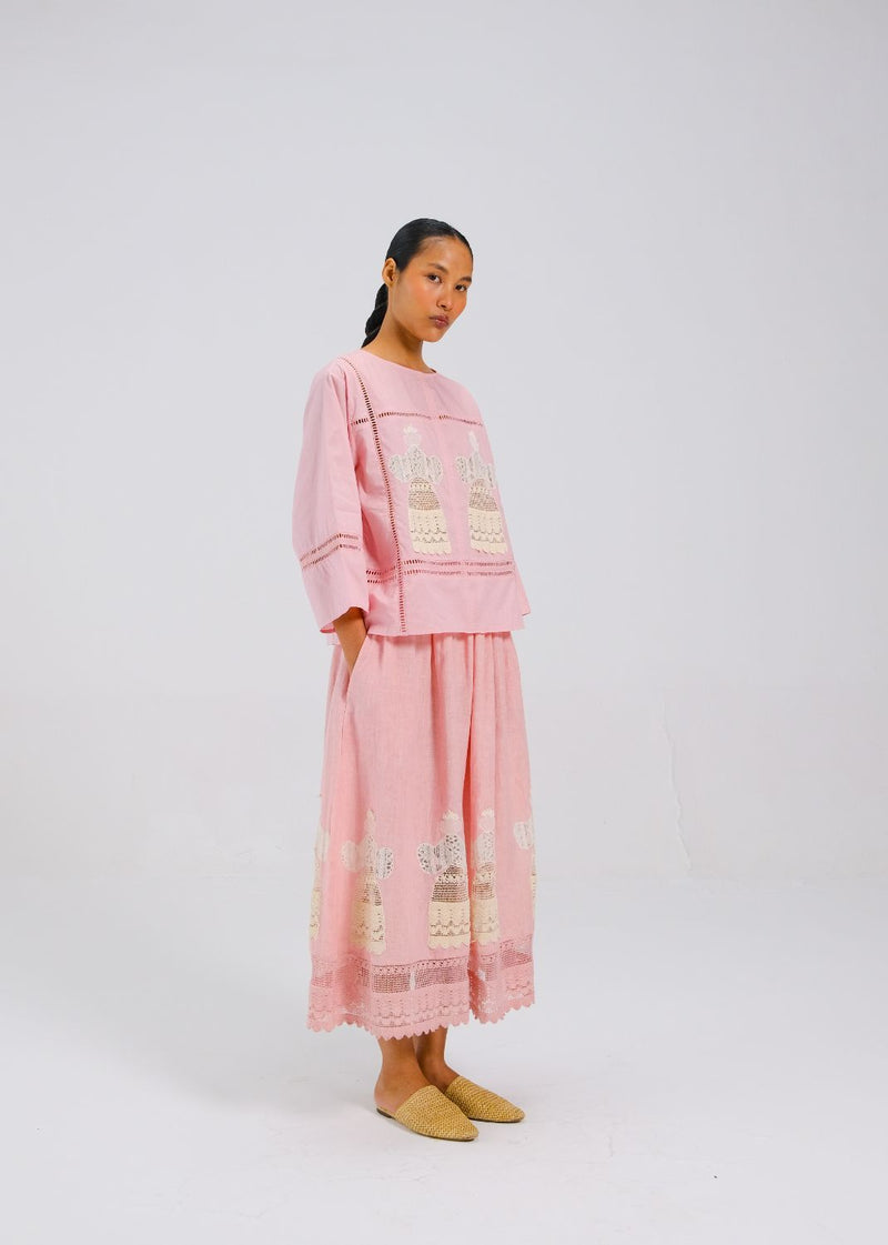 QUAD SET (QUAD TOP+ CLAIRE SKIRT) - DOLL ROSE APPL by CORD for women in Singapore