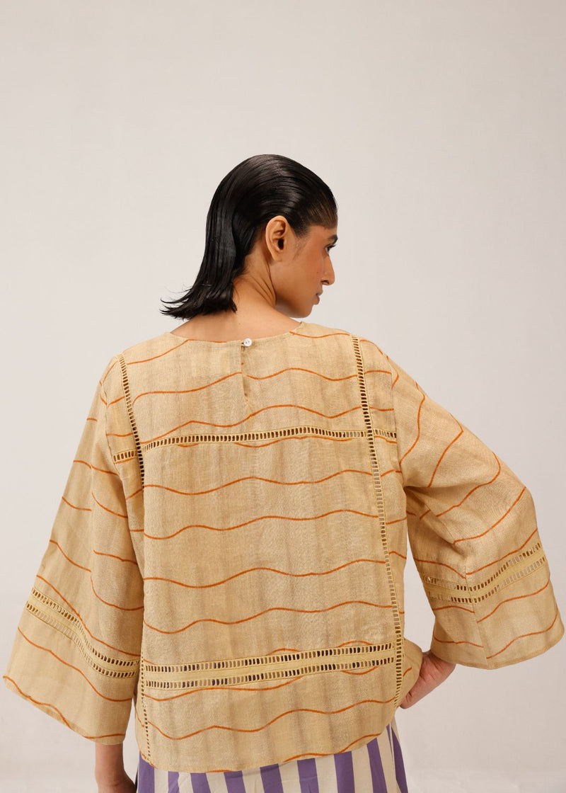 QUAD TOP - FISH APPL all linen by CORD for women in Singapore