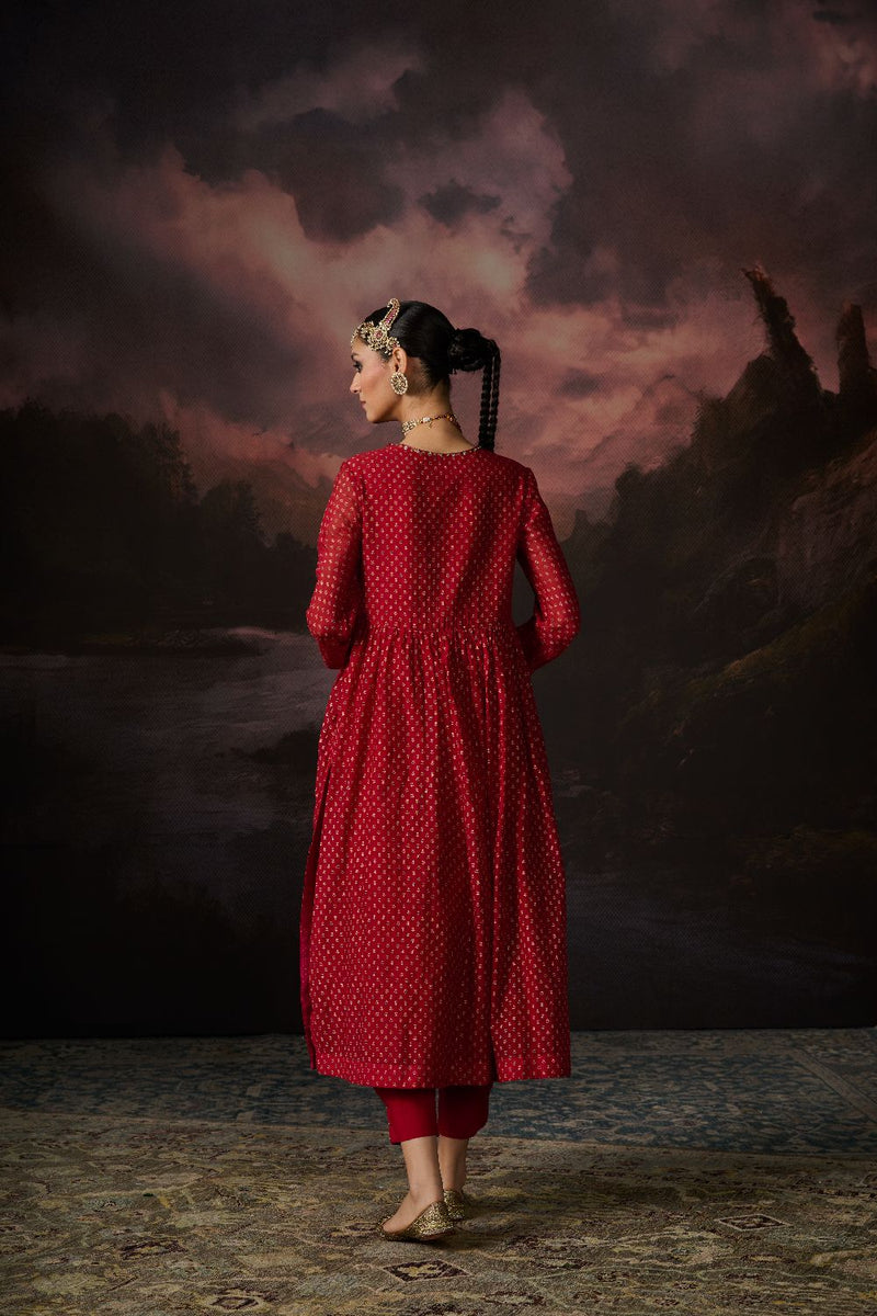 RAMA PANT 100% cotton by SWATTI KAPOOR in red color for women in Singapore